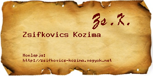 Zsifkovics Kozima névjegykártya